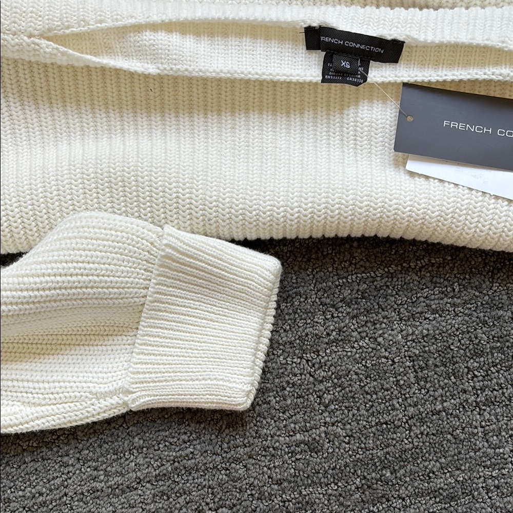 French Connection Off-Shoulder Cream Sweater - Picture 3 of 3
